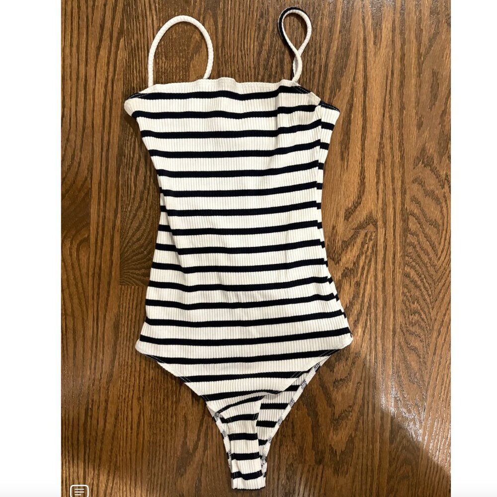 Reformation Striped Body Suit Size 2